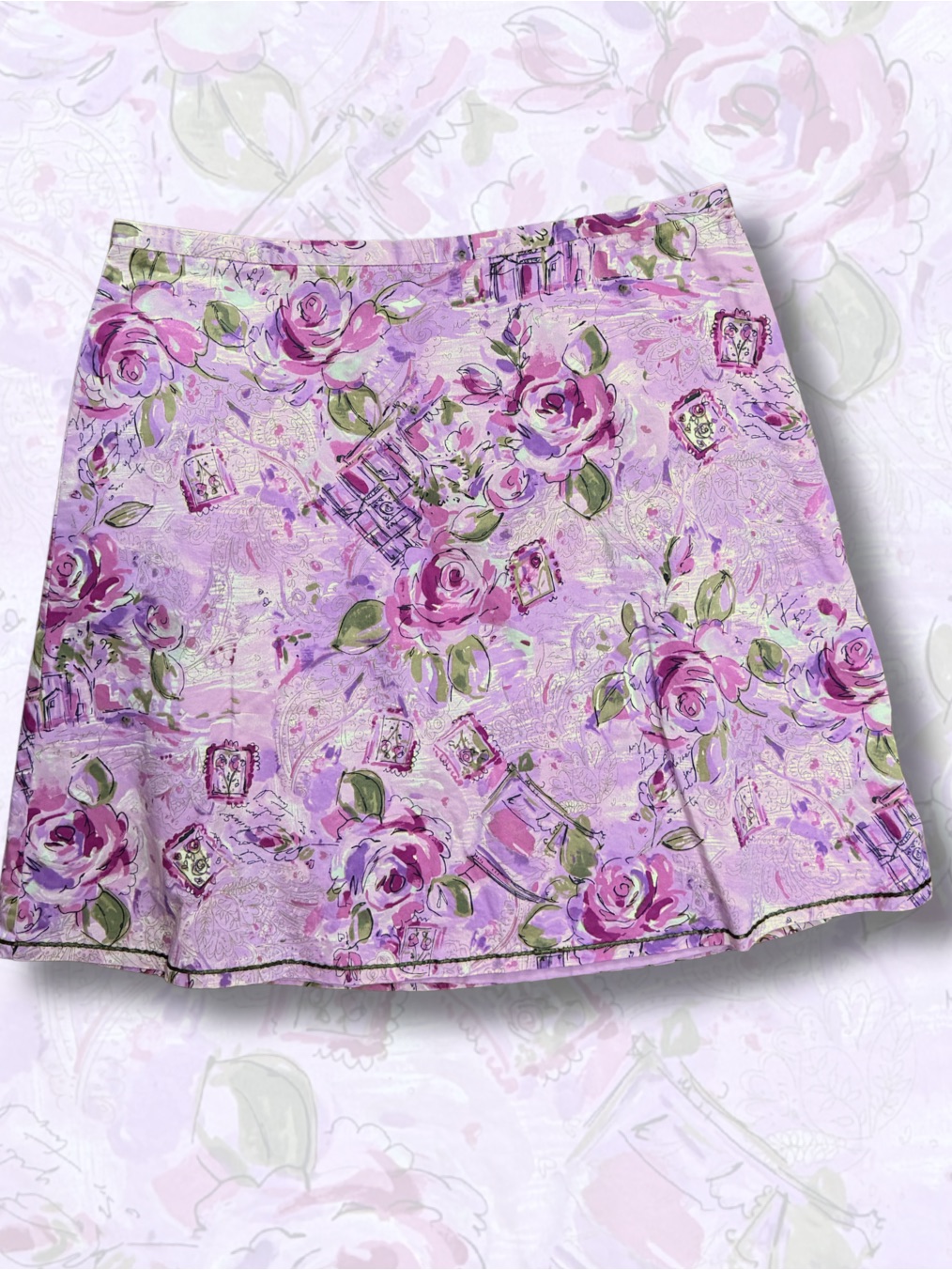 Liz Claiborne Lavender Floral Mini Skirt